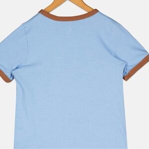 Cotton On. Baby Tee. Size Large. Blue and Brown.